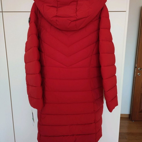 Michael Kors long red puffer jacket size L brand new