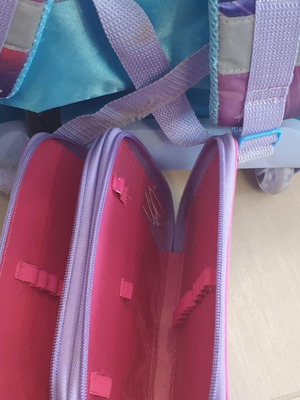 Barbie school trolley bag and pencil case used, 47 x 34 cm