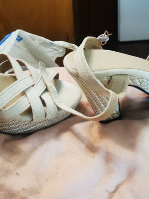 Beige platform sandals new, heel height 9 cm, size 37