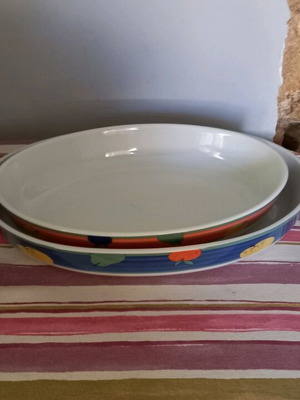 Heat-resistant cookware like new, set of 2 oval Pyrex with dimensions