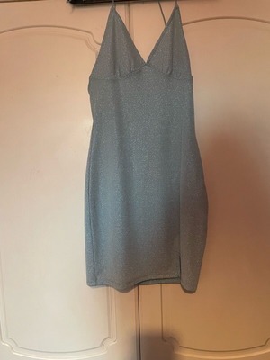 H&M lurex dress blue size small new