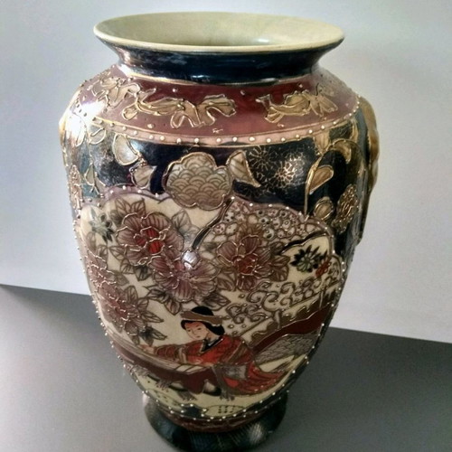 Satsuma vase set used, height 32 cm