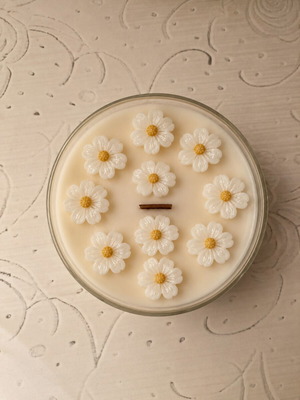 White Blossom Soy Candle Handmade, scented Petit Beurre Biscuit