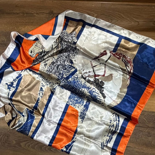 Satin skirt with gift scarf, like new, orange, size S