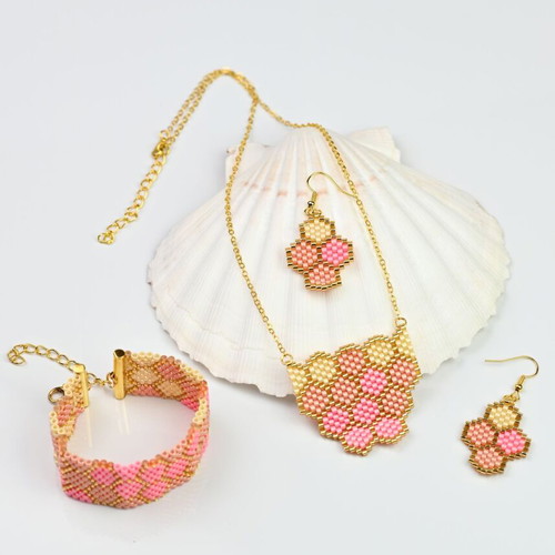Coral Tenderness Set custom made with bracelet, necklace and earrings
