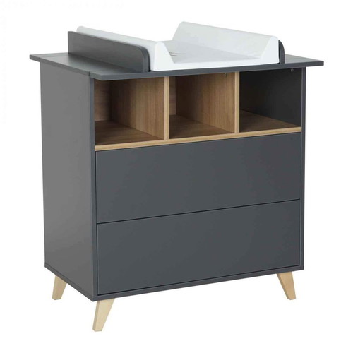 Quax Anthracite Baby Dresser-Changing Table used with wooden base
