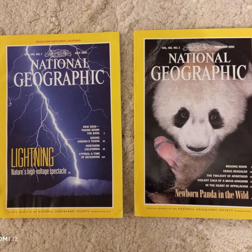 National Geographic magazines used, American edition, February & July 1993