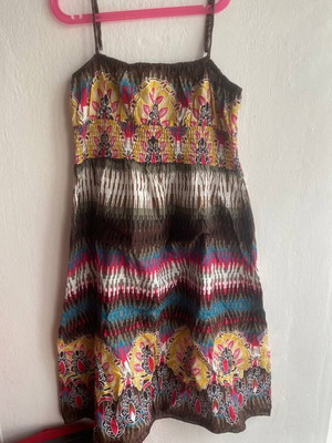 CLL women's boho strapless dress colorful size L like new