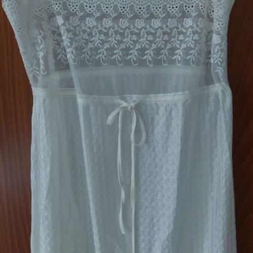 Nightgown and jacket set used, white, size M