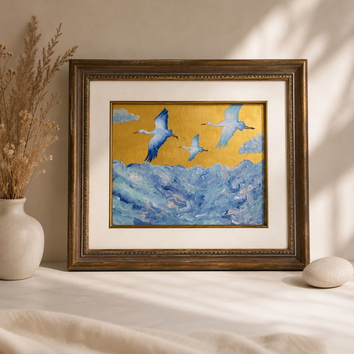 The Golden Flight canvas painting, new