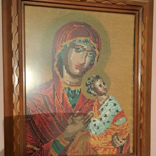 Framed handmade embroidery used 0.50×0.42
