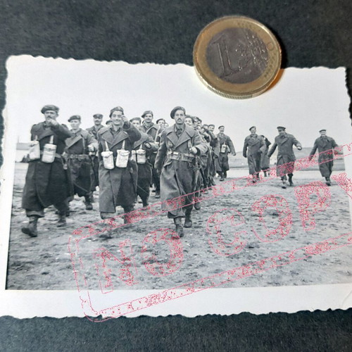 Authentic vintage photo of Greek Army military march 1950s