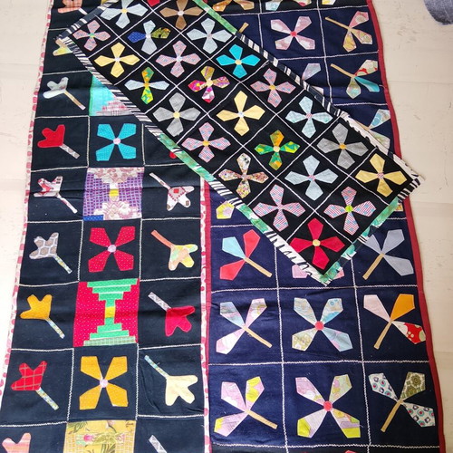 Παραδοσιακά χειροποίητα μάλλινα χαλιά patchwork σαν καινούργια, σετ 3