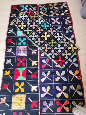 Παραδοσιακά χειροποίητα μάλλινα χαλιά patchwork σαν καινούργια, σετ 3