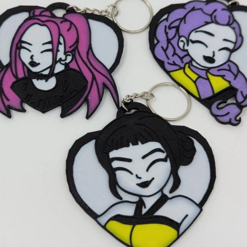 Netflix K-Pop Demon Hunters Huntrix keychain new, multicolor