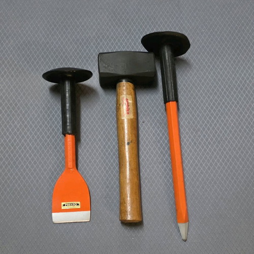 Tool set new with chisel, hammer and needle