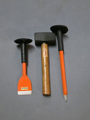 Tool set new with chisel, hammer and needle