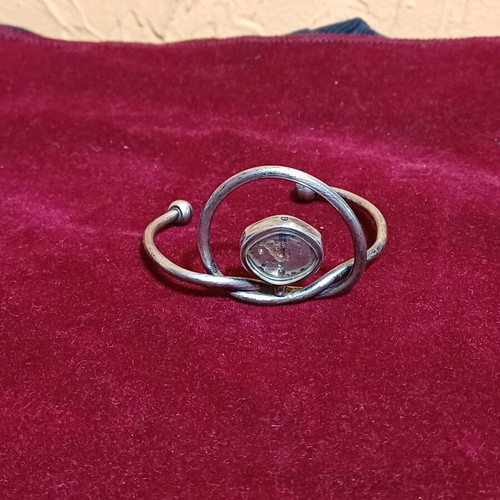 Women's bracelet cuff with built-in watch mechanism like new