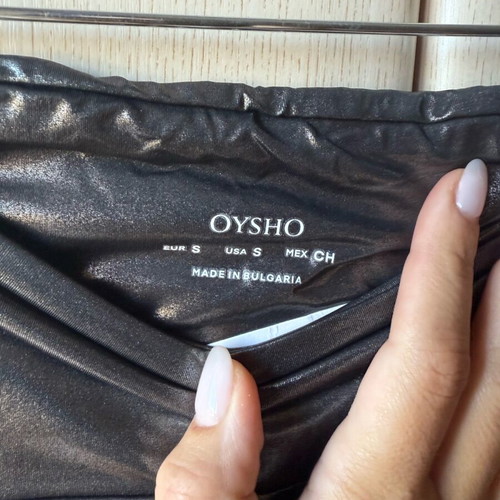 OYSHO Metallic Leggings New, Size S, Black/Silver