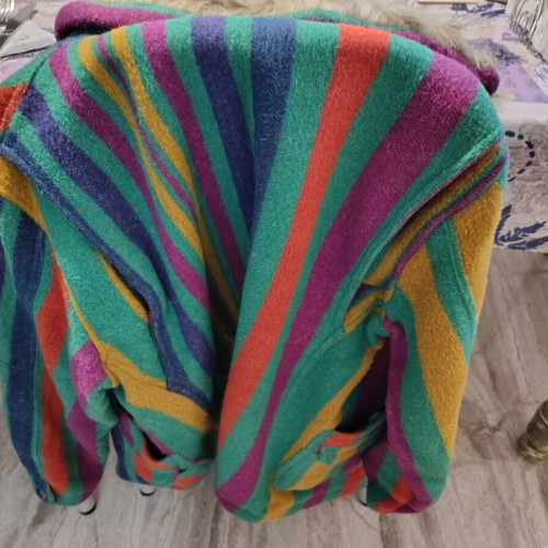 Wool women's jacket multicolor like new, size XL