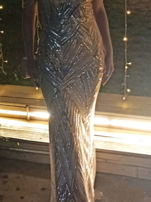Evening dress bronze sequin medium like new