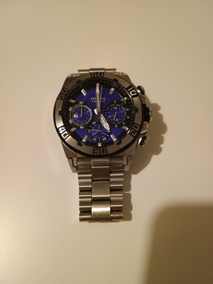 Festina Chrono Bike F16658 wristwatch like new, blue dial, steel bracelet
