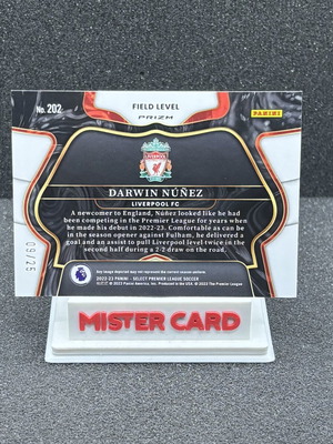 2023-24 Panini Select Premier League Darwin Nunez Zebra Jersey Number 202 Liverpool Card