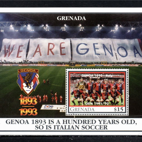 Grenada 1993 stamp collection 100th anniversary of Genoa football, new