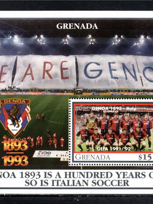 Grenada 1993 stamp collection 100th anniversary of Genoa football, new