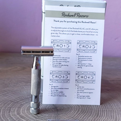 Rockwell 6C White Chrome Adjustable Safety Razor new