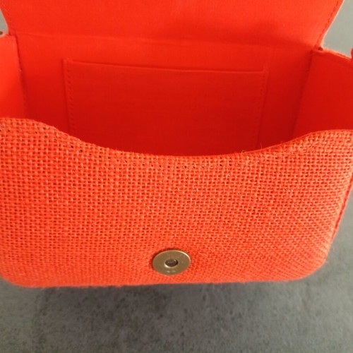 Boho style crossbody bag with embroidery like new, orange