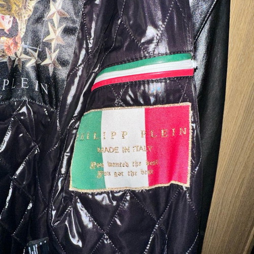 Philipp Plein leather jacket black new, size L