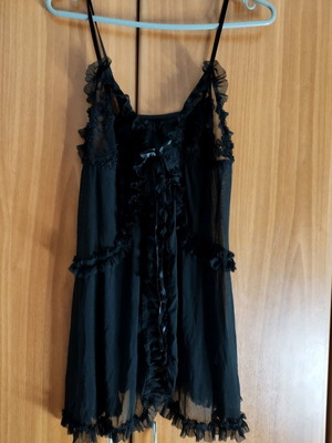 Lingerie pajama black new M/L with gift pink underwear set
