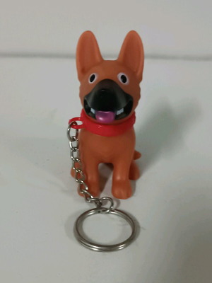 German Shepherd keychain brown new