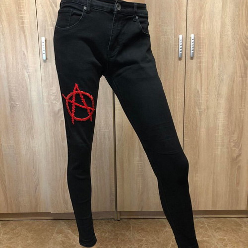 VA TACH pants new skinny fit, size S/M, black and red