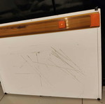 Drafting board with integrated parallelograph used, 72x52 cm