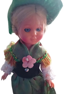 Traditional style doll used, Alpine region, 1992, 17 cm