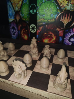Chess Pawns Dinosaurs σετ 16 τεμαχίων, καινούργια ξύλινα πιόνια