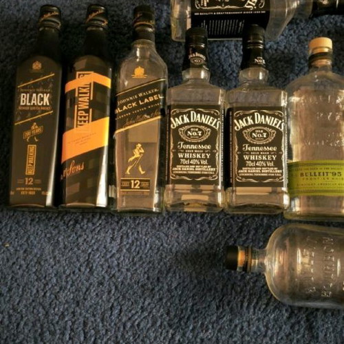 Collection of drink bottles large variety