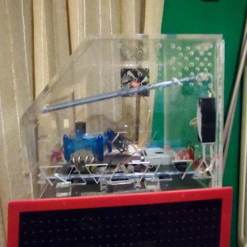 Computer case used plexiglass with fans and lighting