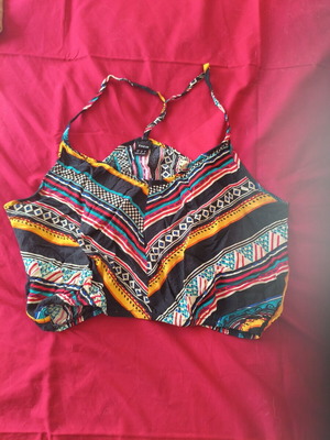 Boho Crop Top Shein with colorful ethnic print size M like new