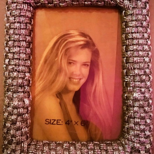 Silver photo frame with weaving for 10×15 photos used