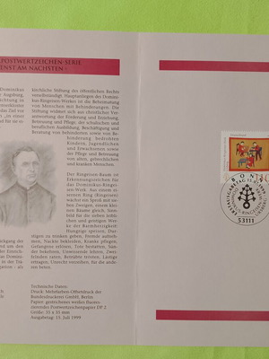German stamps 1999 first day cover Bonn, mint block of four