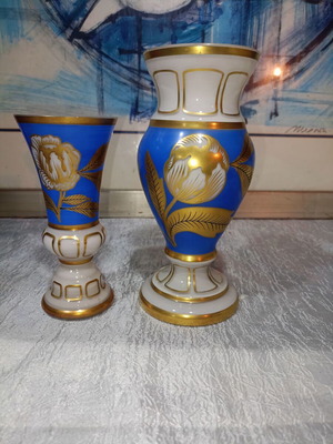 Vintage Handmade Bohemian Glass Decorative Vases like new