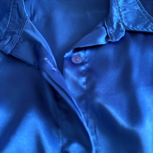 Blue satin shirt like new, size S