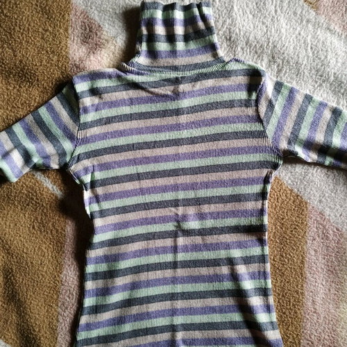Thin wool turtleneck striped sweater used, size S/M