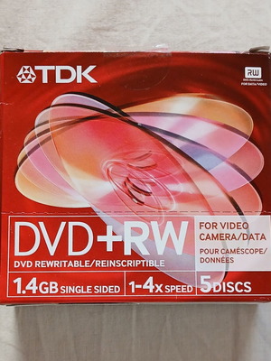 TDK Mini DVD RW 1.4GB Single Sided 1-4x Speed Pack of 5 Like New