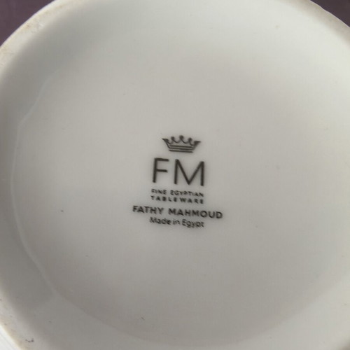 Fathy Mahmoud Egyptian Design Espresso Cup Set, 6 pcs with saucers and decorative mug