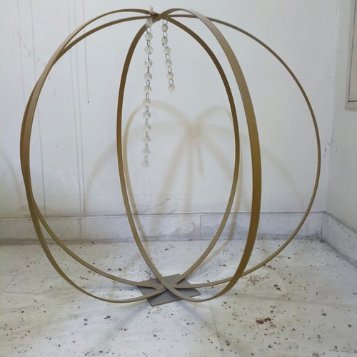 Professional set of 13 metal gold spheres for wedding and baptism decoration like new