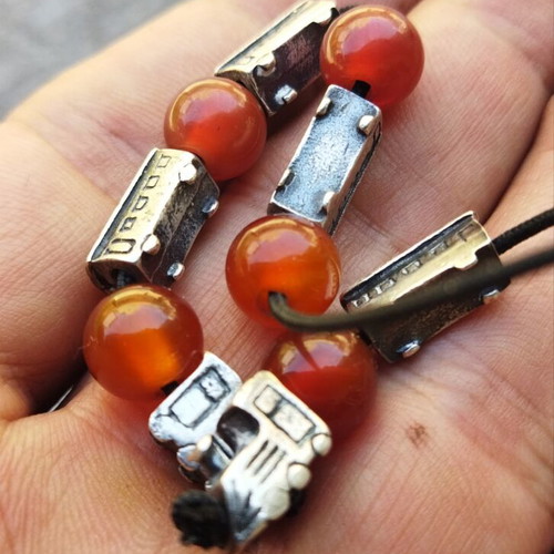 Silver 925 Begleri Train with Amber Beads new